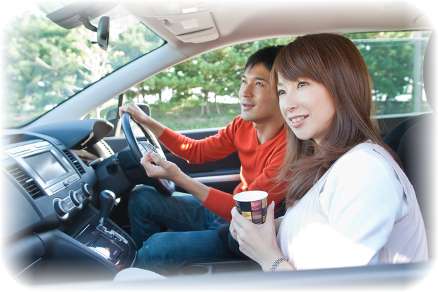 ドライブ中の車内