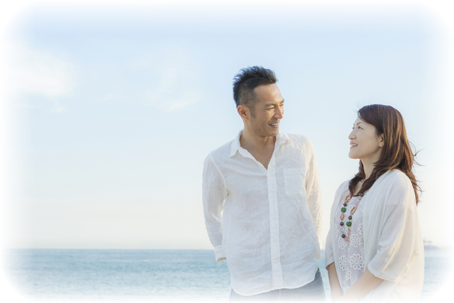 見つめ合う夫婦